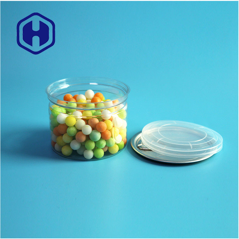 Bonbons Chocolade Snack 250ml 8oz Helder helder PET-blik voedselverpakking met gemakkelijk open einde