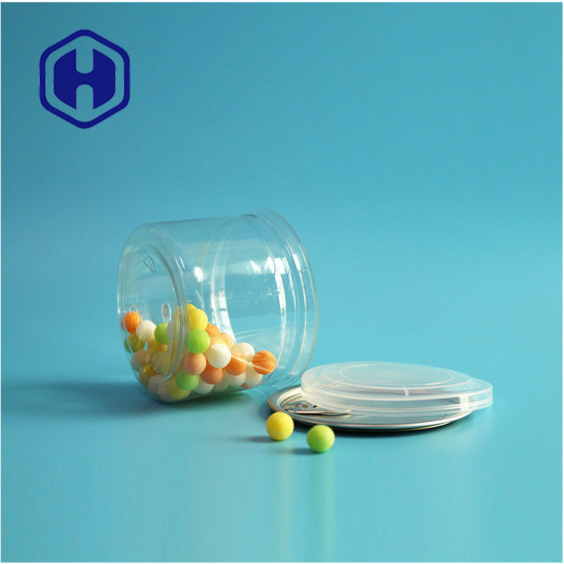 Bonbons Chocolade Snack 250ml 8oz Helder helder PET-blik voedselverpakking met gemakkelijk open einde