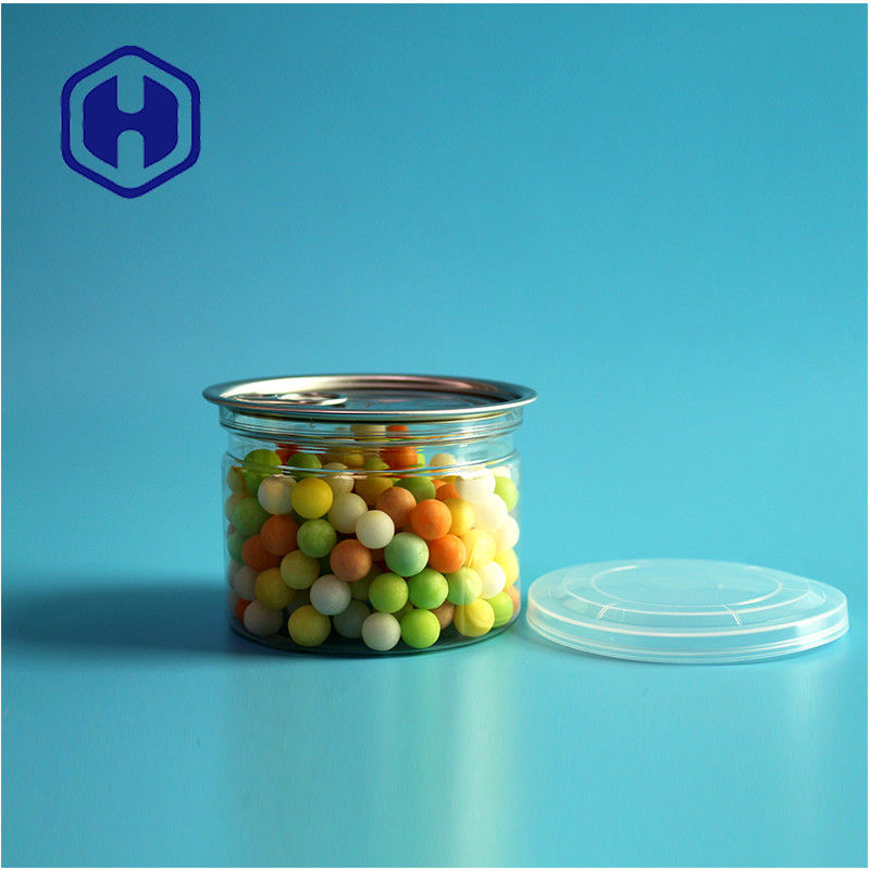Bonbons Chocolade Snack 250ml 8oz Helder helder PET-blik voedselverpakking met gemakkelijk open einde