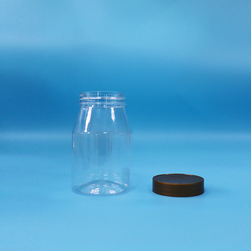 Duidelijke ronde wijdmondende koekjes snoepje baby voedsel laden PET plastic pot schroefdop