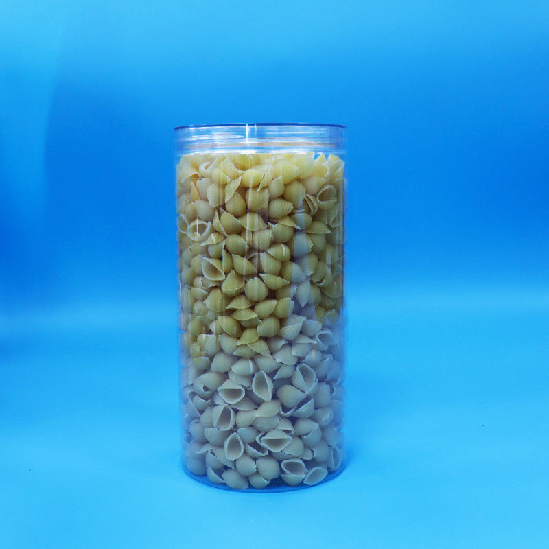 Voedselkwaliteit Doorzichtige PET-cilinder Ronde Plastic Candy Cookie Food Jar Schroef Doorzichtige dop