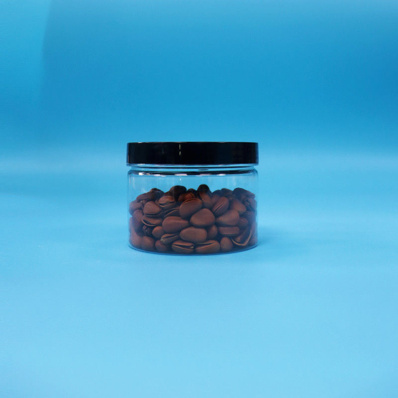 Transparante ronde mondvorm PET plastic pot voor zwarte thee zaad speelgoed cadeau snoep Cooike