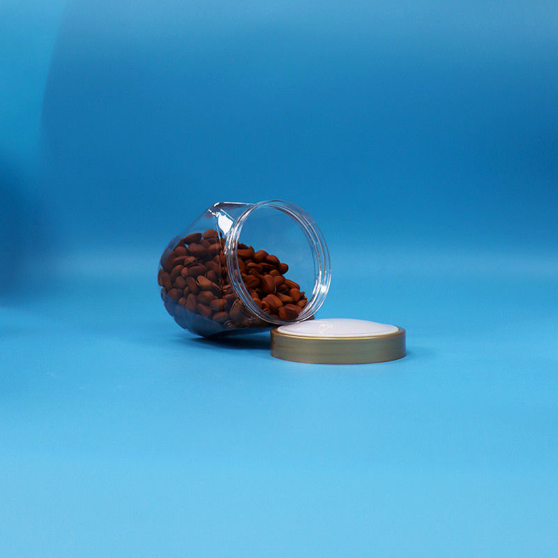 Plastic PET voedselkwaliteit brede mond transparante koekjes snoeppot met schroef plat deksel
