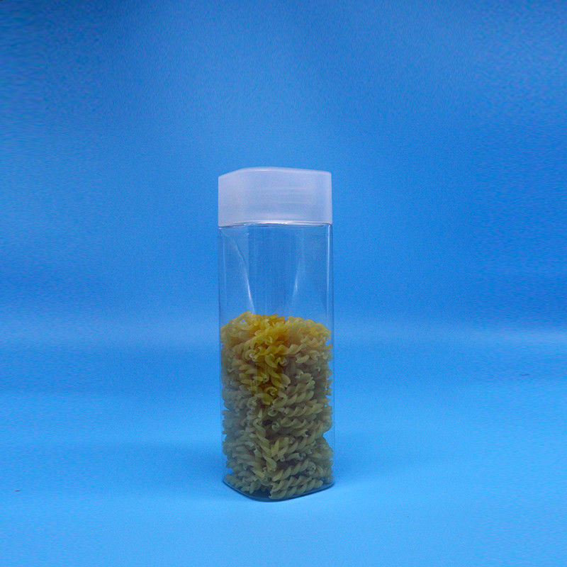 Breedmond 600 ml Snack Food Candy Doorzichtige Vierkante PET Plastic Jar Platte deksels