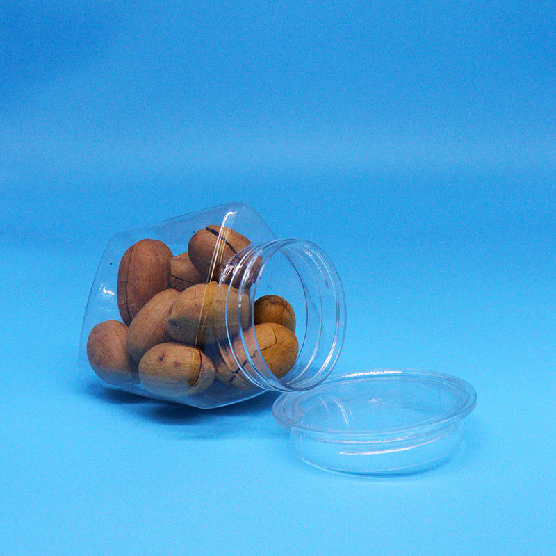 Koekjes Voedsel Zoetgoed Voedselkwaliteit Doorzichtige driehoek Vorm PET Plastic Doorzichtige pot Doorzichtige deksel