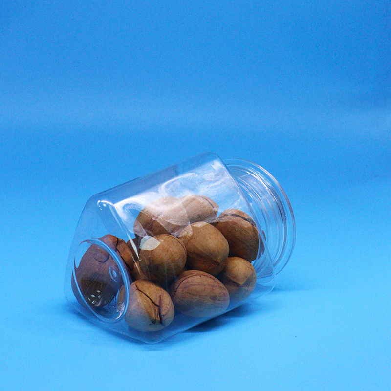 Koekjes Voedsel Zoetgoed Voedselkwaliteit Doorzichtige driehoek Vorm PET Plastic Doorzichtige pot Doorzichtige deksel