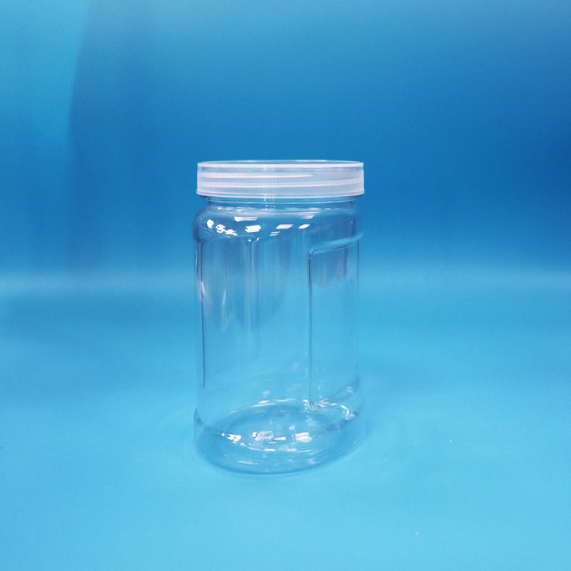 Manipulatieveilige witte dop PET-plastic heldere pot voor voedsel, noten, snoep, noedels, voedselkwaliteit