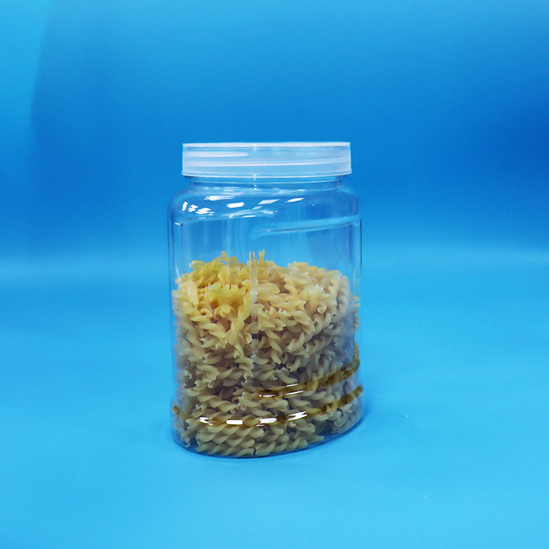 Manipulatieveilige witte dop PET-plastic heldere pot voor voedsel, noten, snoep, noedels, voedselkwaliteit