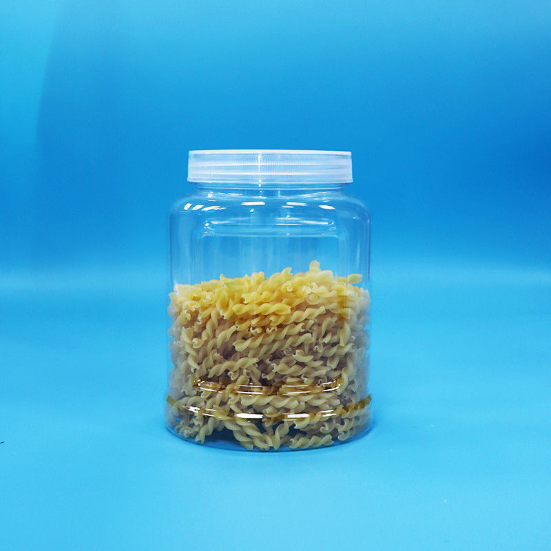 Manipulatieveilige witte dop PET-plastic heldere pot voor voedsel, noten, snoep, noedels, voedselkwaliteit