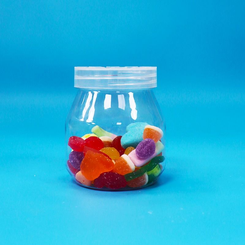 Kleine Lege Snoepkoekjes Transparante PET Plastic Pot Schroefdop Voedselkwaliteit Bpa Vrij