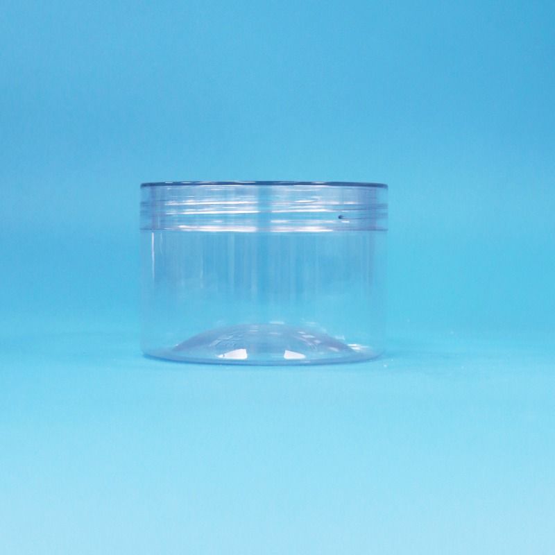 Transparante, gemakkelijk te openen cilindervormige plastic PET-pot met schroefdeksel voor gedroogd fruit, snoep en koekjes