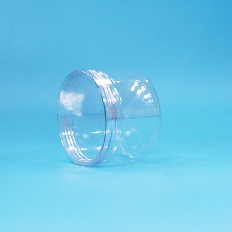 Transparante, gemakkelijk te openen cilindervormige plastic PET-pot met schroefdeksel voor gedroogd fruit, snoep en koekjes