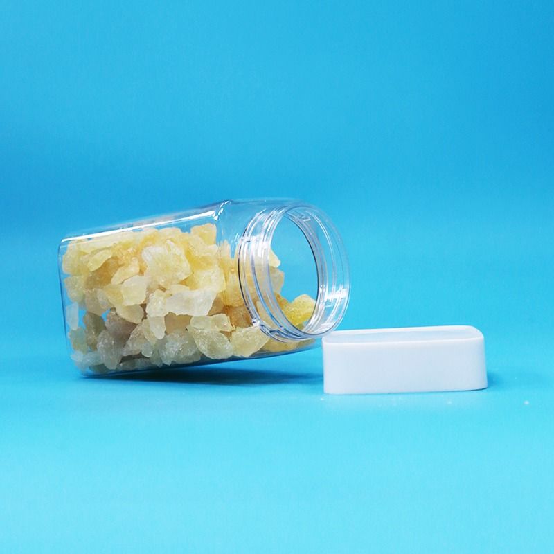 Bpa-vrije vierkante luchtdichte witte schroefdeksel heldere PET-kunststof opslag snoep pot