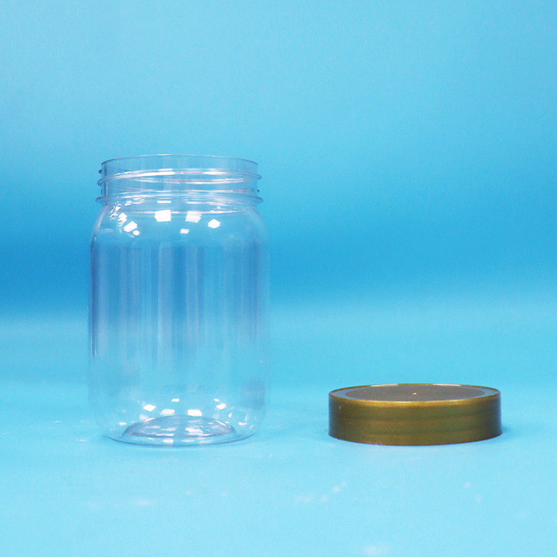 Huisdiervoeding Kwaliteit Transparante Ronde Cilinder Lolly Honing Koekje Plastic Pot Schroef Bruine Deksel