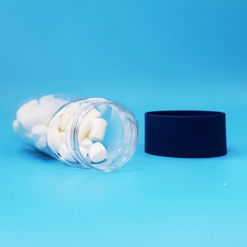 Voedselveilige ovale, doorzichtige plastic PET koekjes-, noten- en snoepjespot met verzegelde deksel