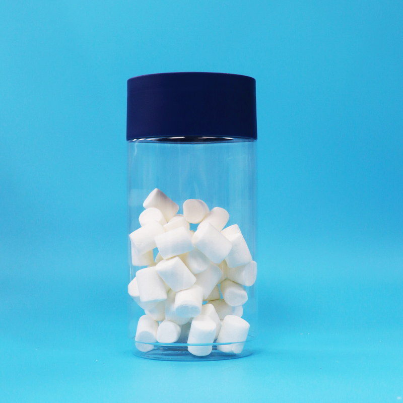 Voedselveilige ovale, doorzichtige plastic PET koekjes-, noten- en snoepjespot met verzegelde deksel