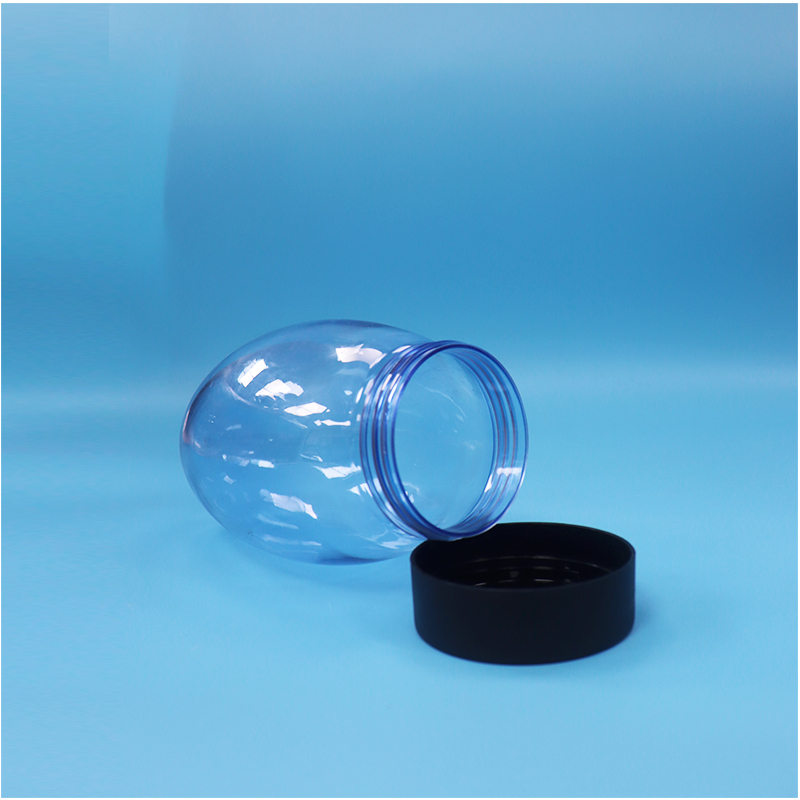 Unieke Eivormige Plastic Snoep Popcorn Pistachenoot Snoep Pot Ondersteboven Platte Dop