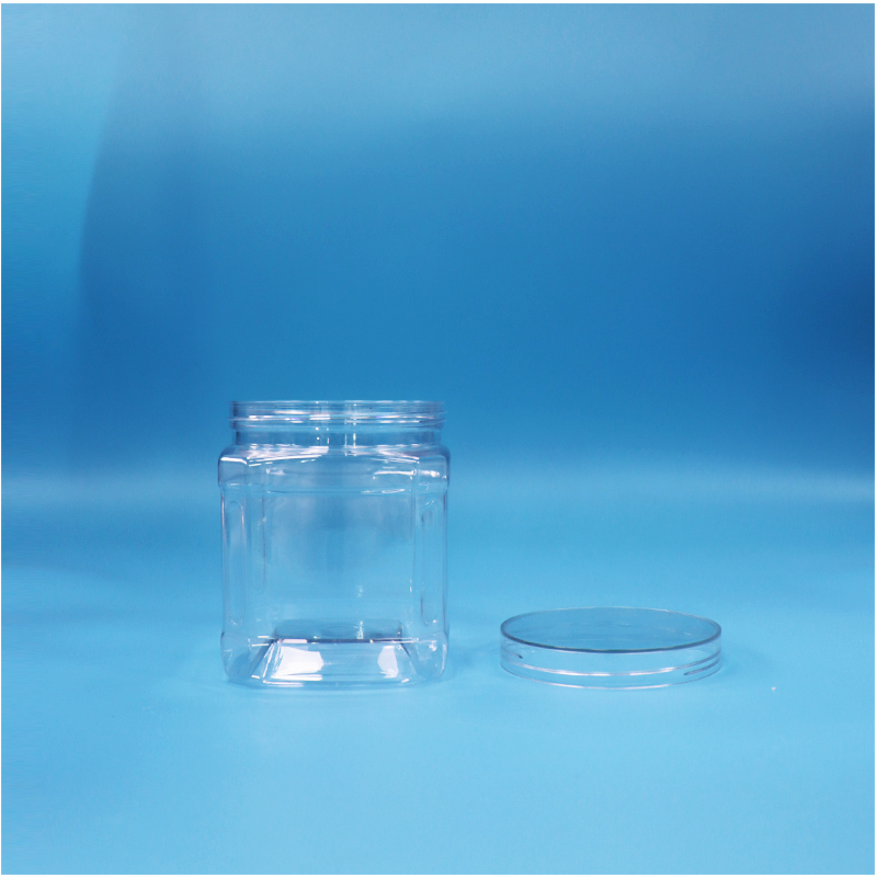 Transparante Vierkante 500 ml PET Pot voor Gedroogde Vijgen, Kokosvlokken, Meidoornreepjes
