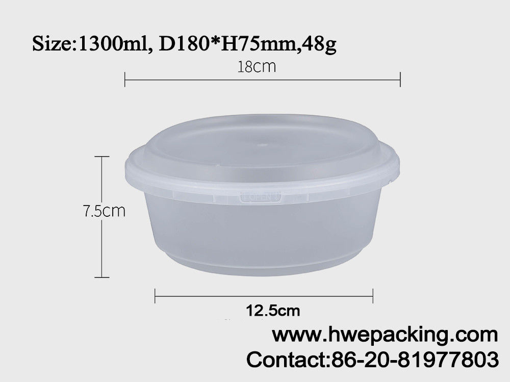Thermoformed Snelle Voedsel van IML haalt Bewijs van het Verpakkings het Plastic Tray With Lid 1300ml Lek weg
