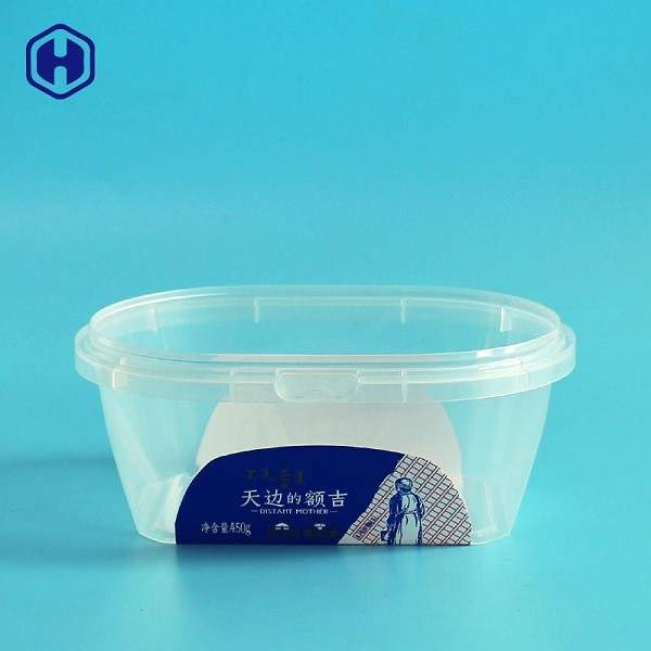 Vierkante Plastic het Voedselcontainers van de voedselrang met Dekking Aangepaste Druk