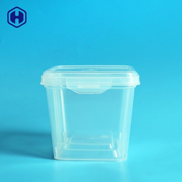 Gemakkelijke Slot Vierkante Voedsel Opnieuw te gebruiken Verpakkings Plastic Container 530ML