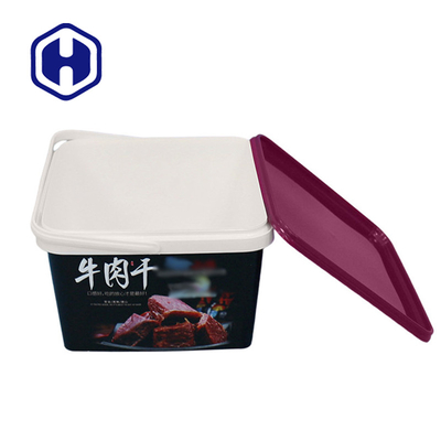 Eco-vriendelijke IML Plastic containers Custom Square 2L Plastic Cracker Biscuit Packaging Box
