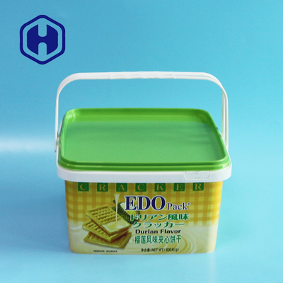 Luxe decoratieve IML-container Plastic kerstkaas koekjes verpakking Crackers doos