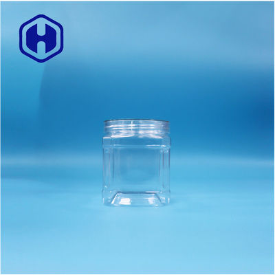 Duidelijk vierkant PET Plastic Voedsel Noten Suiker Zoete kauwgom Koekjes Haver Twist Jar