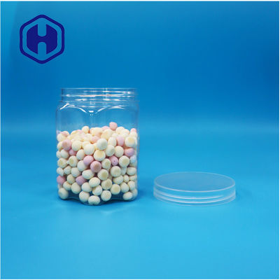 Hexagonale plastic snoepkoekjes Noten pot met schroefdeksel ontwerp en golvende bodem