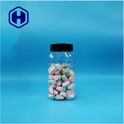 Driehoekig helder plastic gedroogd voedsel Marshmallow Candy Jar Schroef Top Deksel