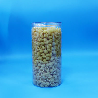 Voedselkwaliteit Doorzichtige PET-cilinder Ronde Plastic Candy Cookie Food Jar Schroef Doorzichtige dop