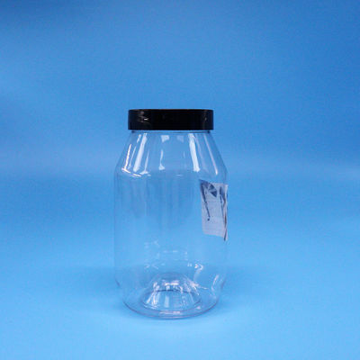 Hoge kwaliteit koekjes snoep helder rond breed mond PET plastic pot schroefdeksel