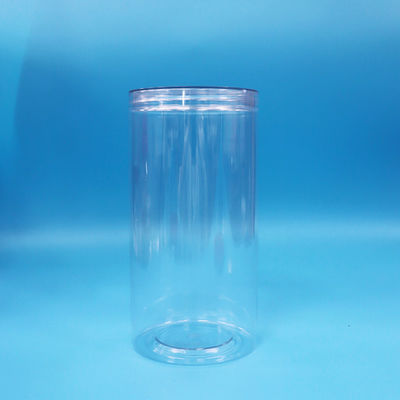 Helder PET-cilinder Ronde voedselkwaliteit Plastic snoepkoekjes Voedselpotten Schroeven Helder doppen