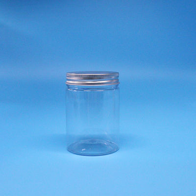 Leeg PET-cylinder van voedselkwaliteit Ronde voedsel snoep Transparent pot schroef platte deksels
