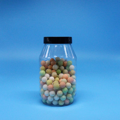 Cookies Snoep Noten Hoge Kwaliteit Transparante Ronde Brede Mond PET Plastic Pot Schroefdop