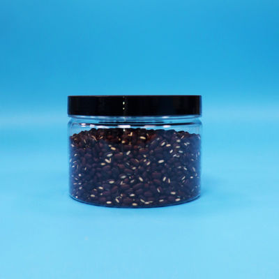 Ronde kleine verzegelbare PET-kunststof van levensmiddelenkwaliteit Koekjes Zoete heldere potten Schroefdeksels