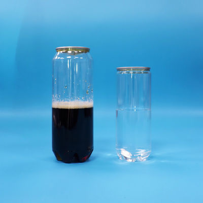Verzegelbare lege doorzichtige PET-soda-drankblik met gemakkelijk open te maken aluminium deksel 500 ml 330 ml
