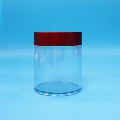BPA-vrij Candy Cookie Nuts Food Grade PET Transparante Plastic Jar Schroef Rood Deksel