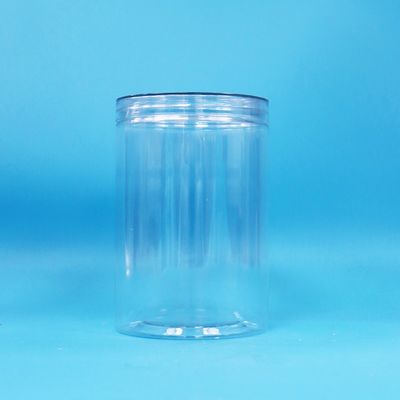 Voedingsmiddelenkwaliteit Transparent PET Hoog Rond Plastic Candy Peanut Packaging Jar Clear Cap