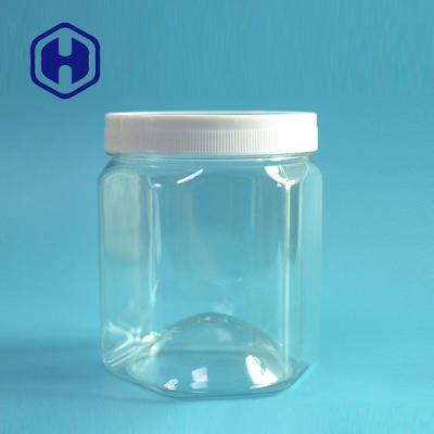 van het HUISDIEREN Plastic Kruiken van 560ml 19oz schroeven de Hexagonale Vrije het Voedsel Veilige Snacks van Bpa Dekking