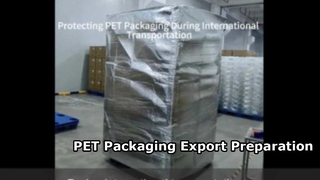 Exportverpakkingsproces ter bescherming van PET-verpakkingen van voedingskwaliteit voor wereldwijde levering