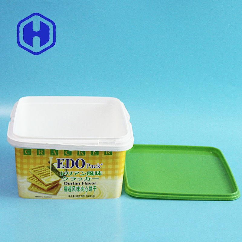 Luxe decoratieve IML-container Plastic kerstkaas koekjes verpakking Crackers doos