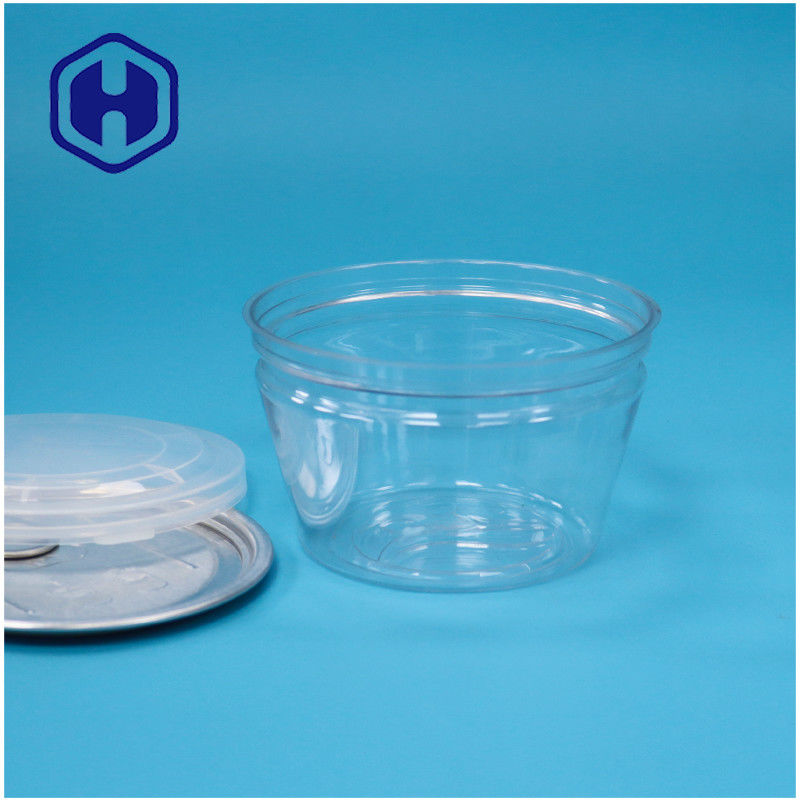 Kleine voedselkwaliteit Schotelvorm Stapelbaar Gemakkelijk Open Zeevruchten Vis Transparante PET Plastic Can