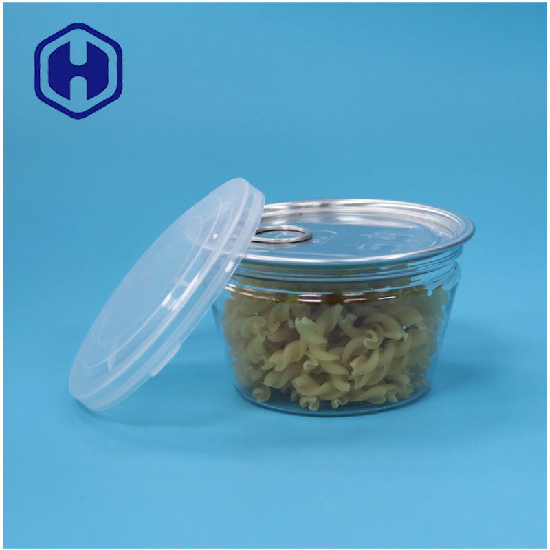 Kleine voedselkwaliteit Schotelvorm Stapelbaar Gemakkelijk Open Zeevruchten Vis Transparante PET Plastic Can