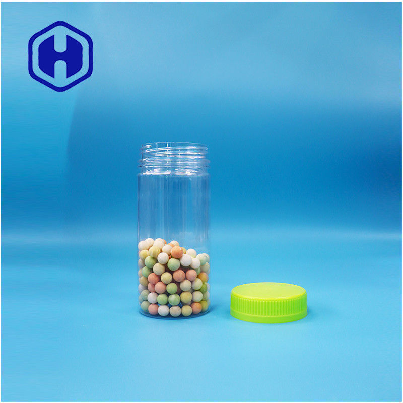 Duidelijke ronde gedroogde voedingsmiddelen Kunststof cadeau snoep Suiker noten PET pot Schroef deksel