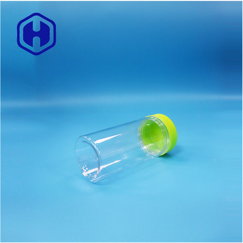 Duidelijke ronde gedroogde voedingsmiddelen Kunststof cadeau snoep Suiker noten PET pot Schroef deksel