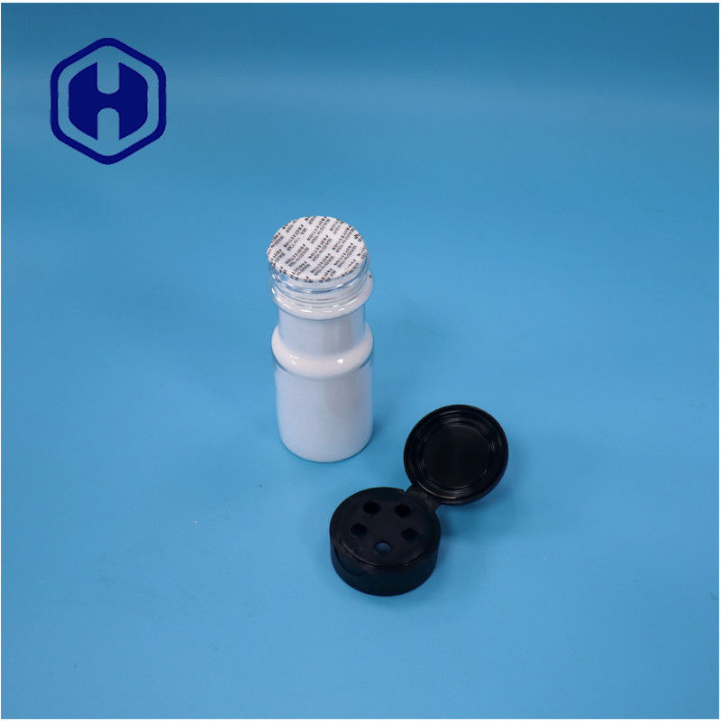 Transparante ronde plastic zout maïs zetmeel voedselkwaliteit kruidenpot Flip Top Cap
