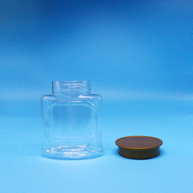 Duidelijke snoepkoekjes lege luchtdichte noten PET voedselkwaliteit Plastic pot schroefdeksel voor voedsel