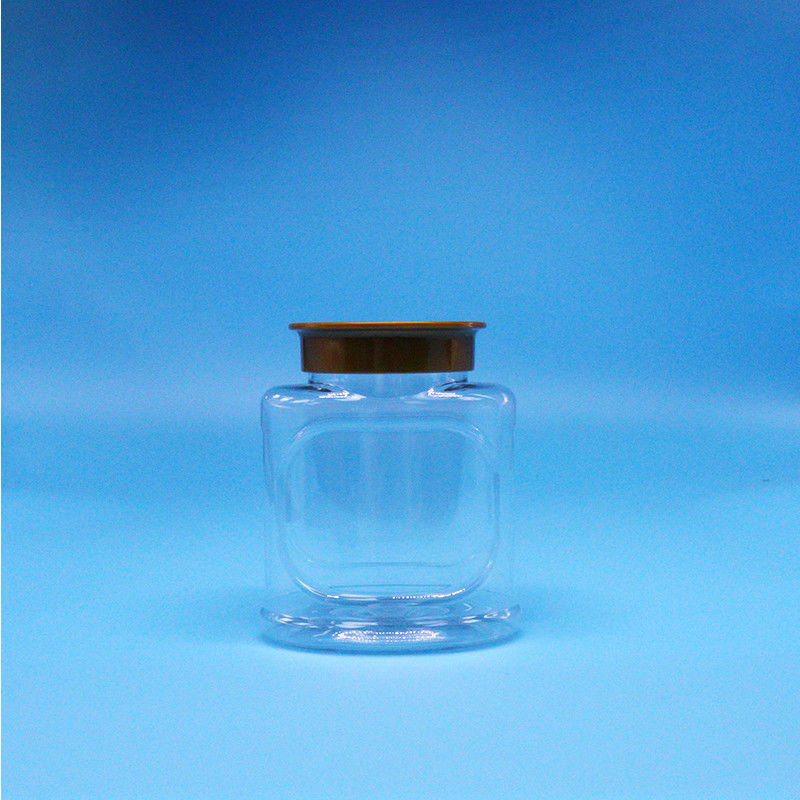 Duidelijke snoepkoekjes lege luchtdichte noten PET voedselkwaliteit Plastic pot schroefdeksel voor voedsel