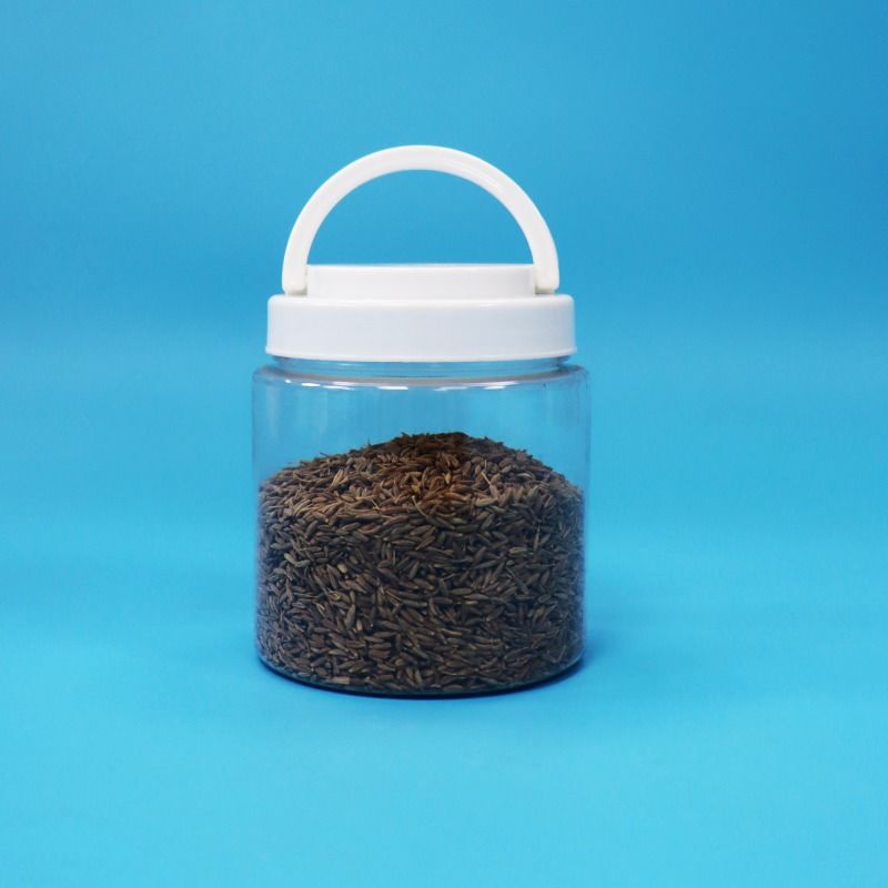 Transparante, gemakkelijk te openen, ronde plastic PET-potten met schroefdeksel voor babyvoeding, zaden, noten en snoep